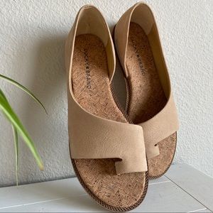 LUCKY BRAND Falinda Tan Leather Sandals.